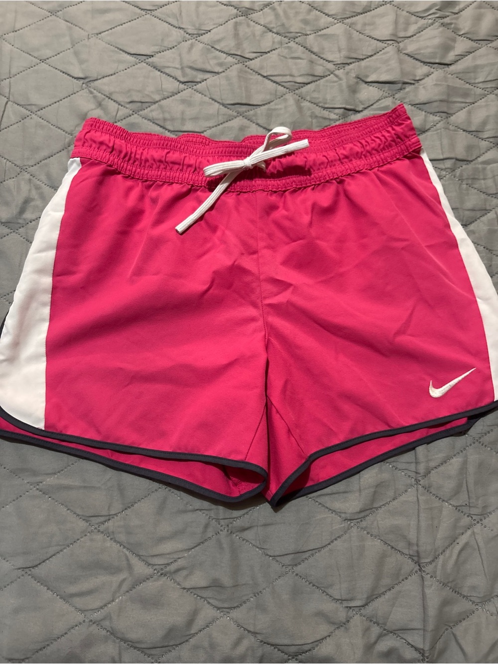 Nike Women's Hot Pink Athletic Shorts with White Panels
